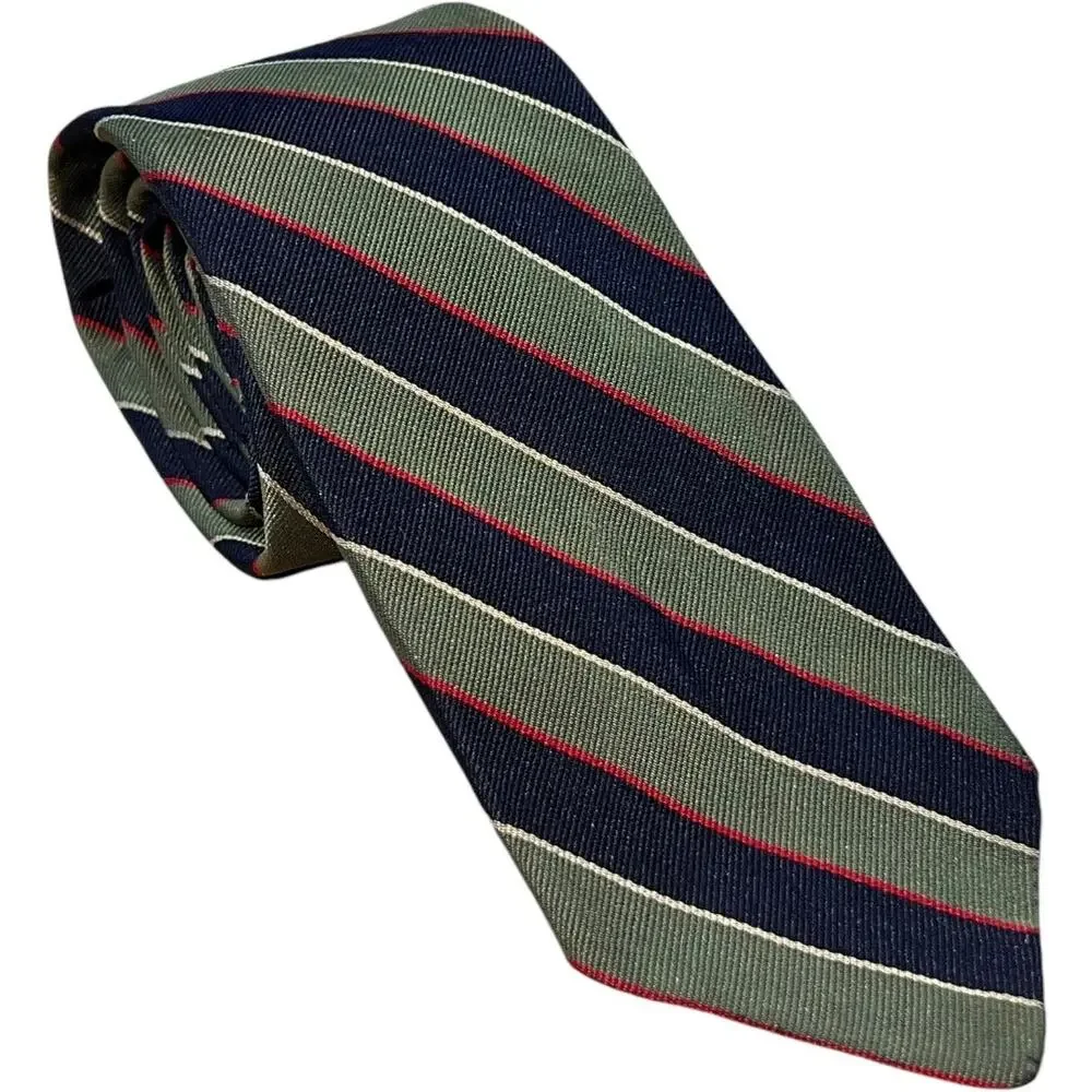 Resilio Classic Striped Pointed Career Neck Tie Blue Green Men's 54